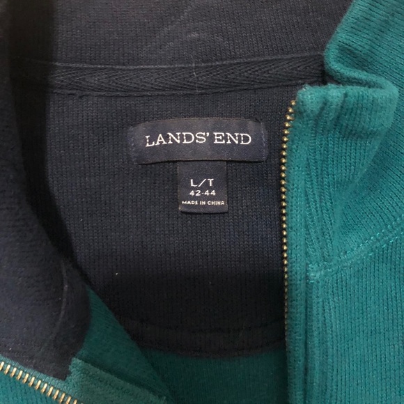LANDS’END Men’s Quarter Zip Sweater - Picture 3 of 6